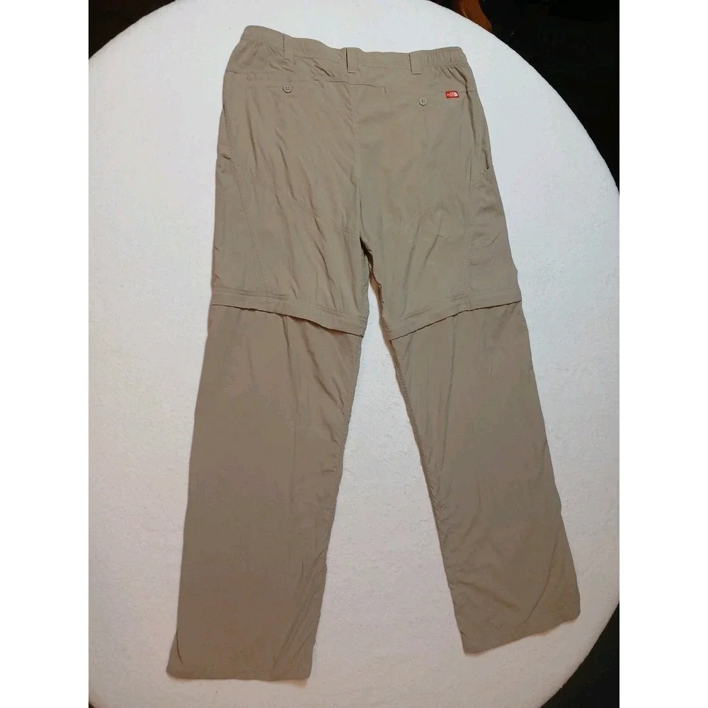 The North Face Paramount Convertible Hiking Pants Mens L Khaki Tan Zip Off Trail